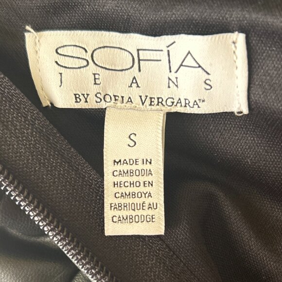 Sofia Vergara NWT SZS Black Faux Leather One Shoulder Dress Goth Timeless Y2K - Picture 10 of 14